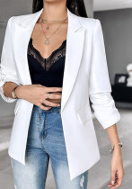 Women Autumn and Winter Long Sleeve Solid Blazer Women Autumn and Winter Long Sleeve Solid Blazer