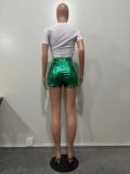 Spring And Summer Women's Sexy Slim Splash-Proof Pu Shorts