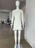 Sexy Tight Fitting Ruffle Knitting Long-Sleeved Autumn And Winter Dress