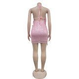 Women sexy sequined suspender dress