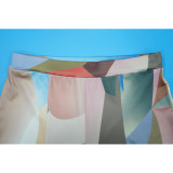 Women's Tie-dye Print Bell Bottom Pants Ruffled trousers