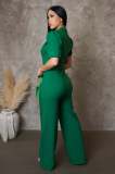 Women Style Patchwork short sleeve Jumpsuit
