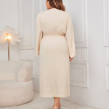 Women long-sleeved irregular maxi dress
