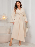 Women long-sleeved irregular maxi dress