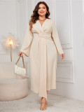 Women long-sleeved irregular maxi dress