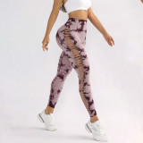 Tie-Dye Quick-Drying Yoga Pants Seamless Elastic Tight Fitting Sports Butt Lift Fitness Leggings
