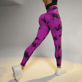 Tie-Dye Quick-Drying Yoga Pants Seamless Elastic Tight Fitting Sports Butt Lift Fitness Leggings