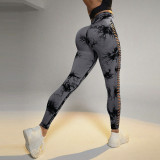 Tie-Dye Quick-Drying Yoga Pants Seamless Elastic Tight Fitting Sports Butt Lift Fitness Leggings