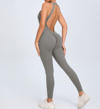 Women Low Back Sports Quick-Drying One-Piece Fitness Yoga Jumpsuit