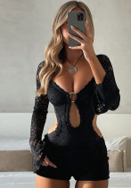 Women autumn Chic sexy lace long-sleeved Cargo Shorts Women autumn Chic sexy lace long-sleeved Cargo Shorts