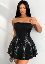 Women sleeveless Strapless sequin dress