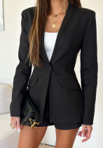 Women Chic Solid Blazer Coat Women Chic Solid Blazer Coat