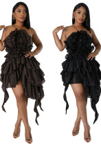 Strap Irregular Women Fashion Slim Solid Color Dress Strap Irregular Women Fashion Slim Solid Color Dress