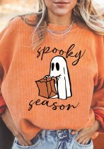 Halloween Pumpkin Head Loose Round Neck Top Halloween Pumpkin Head Loose Round Neck Top