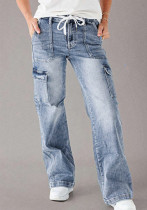 Women Fall Casual Cargo Denim Pant Women Fall Casual Cargo Denim Pant