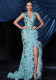 Women Sexy Sequin Sleeveless V-Neck Formal Party Maxi Evening Dress