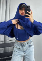 Women Fall and Winter Solid Casual Vest and Long Sleeve Crop Hoodies Two-piece Set Women Fall and Winter Solid Casual Vest and Long Sleeve Crop Hoodies Two-piece Set