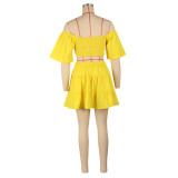 Women's Summer Off Shoulder Ruffles Casual Dress
