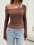 Autumn Winter Y2K Tops Women Sexy Slim Knitting Long Sleeve T-shirt