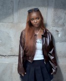 Autumn Leather Women Casual Jacket Fashionable Coat