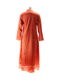 Women Shiny Satin Loose Casual Shirt Dress