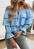 Autumn Winter Women Chic Loose Layer Off Shoulder Lantern Sleeve Top Autumn Winter Women Chic Loose Layer Off Shoulder Lantern Sleeve Top