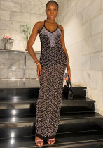 Women Beaded Suspender Bead Party Sexy Dress Women Beaded Suspender Bead Party Sexy Dress