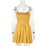 Women summer lace suspender puffy dress