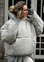 Women autumn and winter loose Padding hooded jacket Women autumn and winter loose Padding hooded jacket