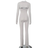 Women's strap Tight Fitting Jumpsuit long sleeve cape top two piece set