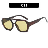 Double beam irregular Trendy Sunglasses
