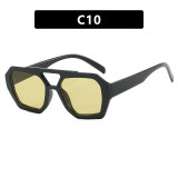 Double beam irregular Trendy Sunglasses