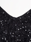 Chic Split Formal Party Long Sequin Evening Dress
