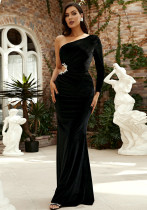 Long Sleeve Chic Slash Shoulder Sexy Hollow Formal Party Bodycon Velvet Women Evening Dress Bridesmaid Dress Long Sleeve Chic Slash Shoulder Sexy Hollow Formal Party Bodycon Velvet Women Evening Dress Bridesmaid Dress