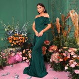 Chic Off Shoulder Sexy Long Formal Party Bodycon Ribbon Evening Dress Bridesmaid Dress