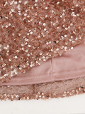 Women's Sexy Chic Chain Sleeveless Sequin Tight Fitting Formal Party Dress