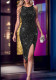 Women's Sexy Chic Chain Sleeveless Sequin Tight Fitting Formal Party Dress