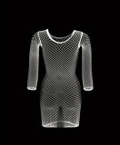Round Neck Long Sleeve Women's Sexy Fishnet Nightdress Sexy Net Clothes