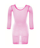 Round Neck Long Sleeve Women's Sexy Fishnet Nightdress Sexy Net Clothes