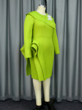 Women Long Sleeve Ruffle Formal Party Dress
