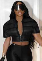 Women's Autumn Short Sleeve Slim Waist Cotton Padded Jacket Women's Autumn Short Sleeve Slim Waist Cotton Padded Jacket