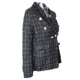Women Autumn and Winter Turndown Collar Double-Breasted Blazer