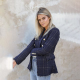 Women Autumn and Winter Turndown Collar Double-Breasted Blazer
