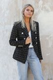 Women Autumn and Winter Turndown Collar Double-Breasted Blazer