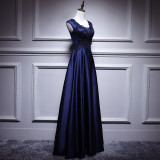 luxury wedding gown women lace patchwork sleeveless Formal Party evening dress（Processing time need 3-6 days）