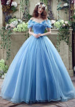 luxury wedding gown summer off shoulder A-line formal party evening dress（Processing time need 3-6 days）