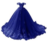 luxury wedding gown summer bride Off Shoulder puffy evening dress（Processing time need 3-6 days）