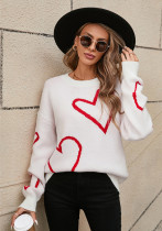 Winter sweater Heart Print Valentine's Day pullover contrast color sweater Winter sweater Heart Print Valentine's Day pullover contrast color sweater