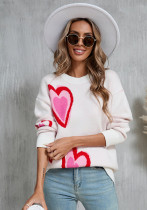 Plus Size Winter Women Valentine's Day Heart Print Sweater Plus Size Winter Women Valentine's Day Heart Print Sweater