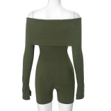 Women Sexy Long Sleeve Solid Romper